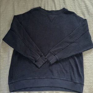 Aerie Black Waffle Knit Top